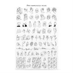 Try On Sheet til stampingplade no. 102 Fine Lines, Moyra